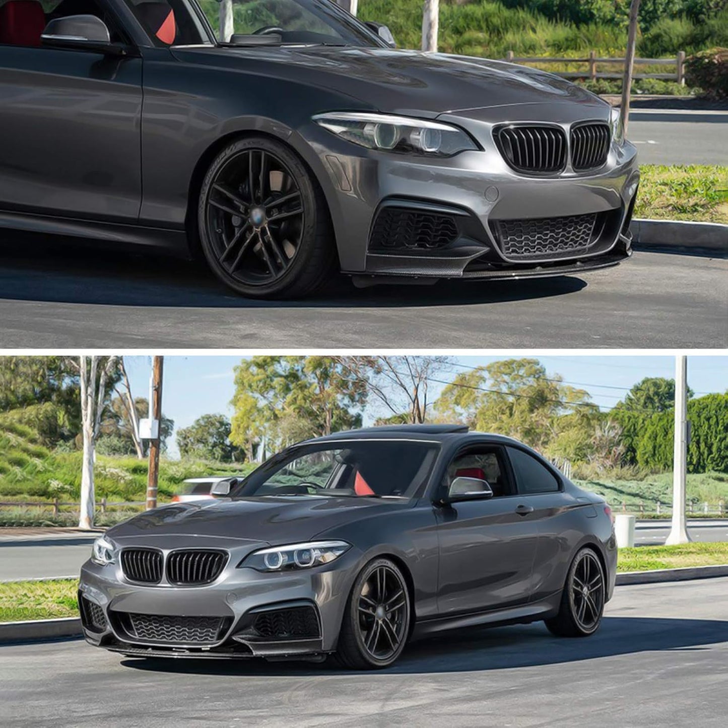 BMW F22 Sport Style Front Bumper Splitter / Lip (F22 F23 F45 F46 F87 2 Series)
