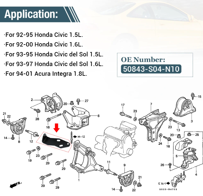 Honda Civic / Integra Low-Profile Torque / Transmission Mount