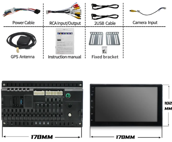 Double-Din Apple Carplay / Android Auto Headunit / Stereo (+ Reversing Camera)