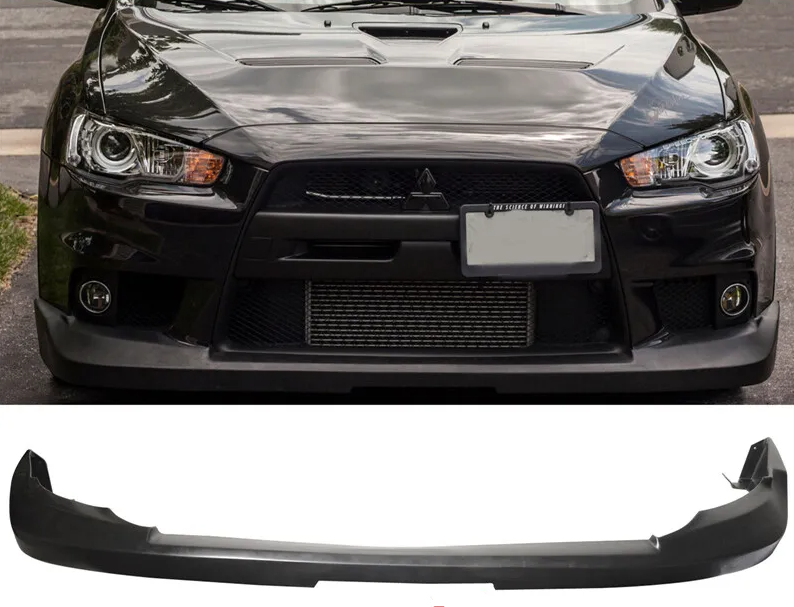 Mitsubishi Lancer Evo 10 X Front Lip - Plastic OEM Aero Style (2008 - 2015)