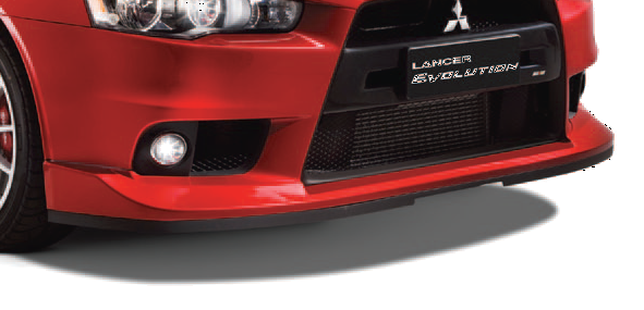 Mitsubishi Lancer Evo 10 X Front Lip - Plastic OEM Aero Style (2008 - 2015)