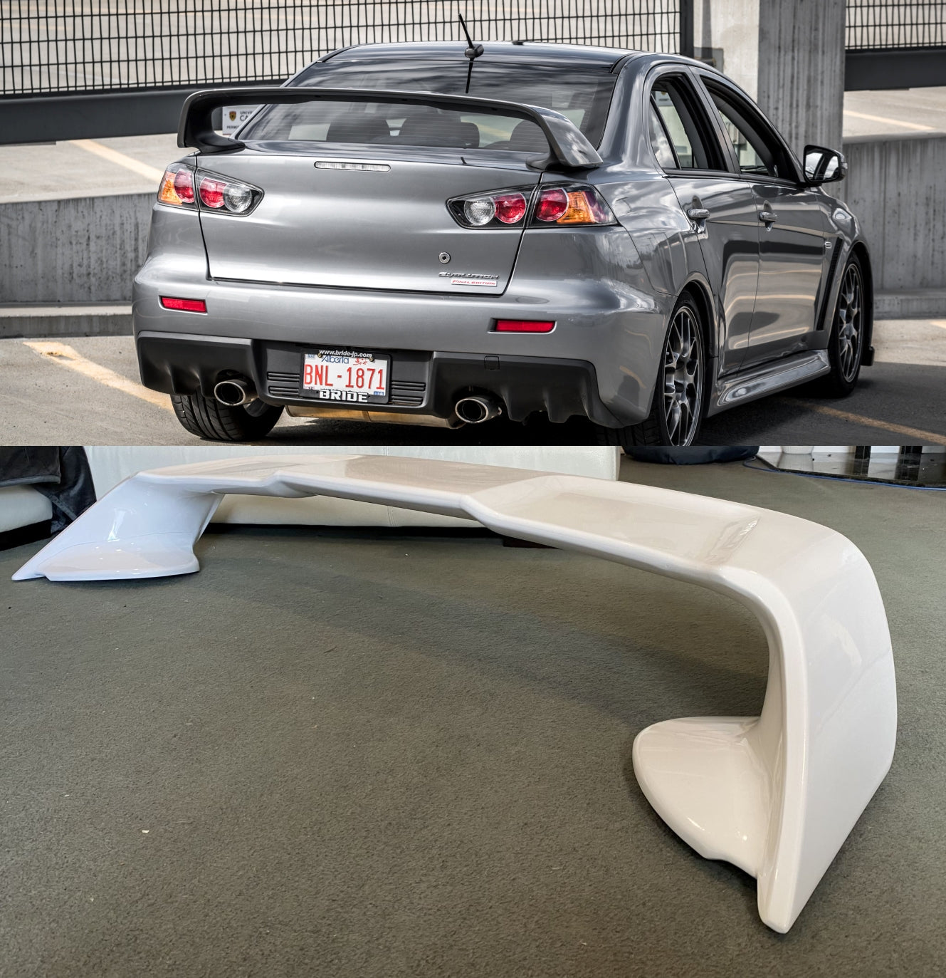 Mitsubishi Lancer Evo 10 / X Style Rear Wing / Spoiler (Plastic) - Boosted Kiwi