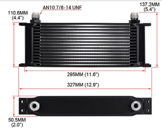 Universal External Oil Cooler (15 Row)