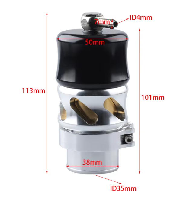 Universal 38mm Vee Port / V-Port Blow Off Valve - Multiple Colours
