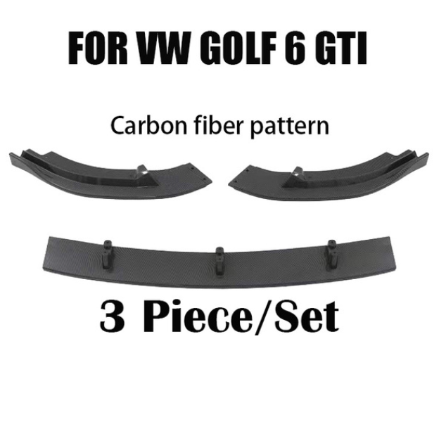 VW Golf Mk6 GTI Maxton Style Front Lip / Splitter - Black or Carbon