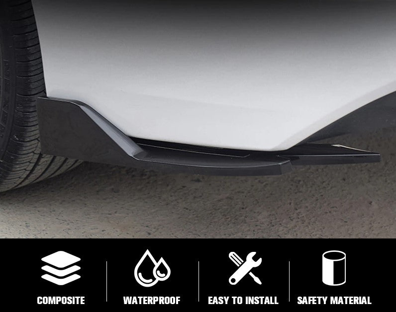 Universal Spiked Rear Bumper Lips - Black or Carbon - Boosted Kiwi
