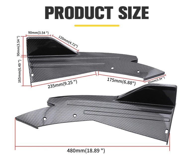 Universal Spiked Rear Bumper Lips - Black or Carbon - Boosted Kiwi