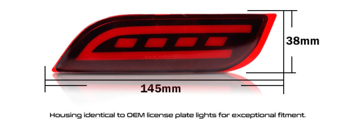 Subaru Impreza WRX / STI 2008 - 2014 (SGT, GR, GH) LED Rear Bumper Reflectors - Boosted Kiwi