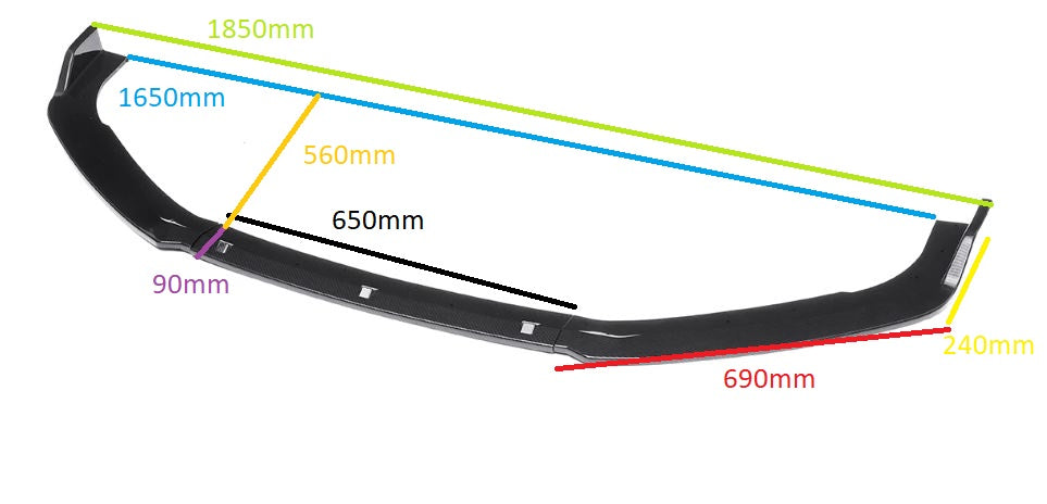 Universal Front Splitter Kit - 3 Piece (Style 1) - Boosted Kiwi