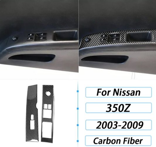 Nissan 350z / Z33 / Fairlady Z Carbon Fiber Window Switch Trim Cover