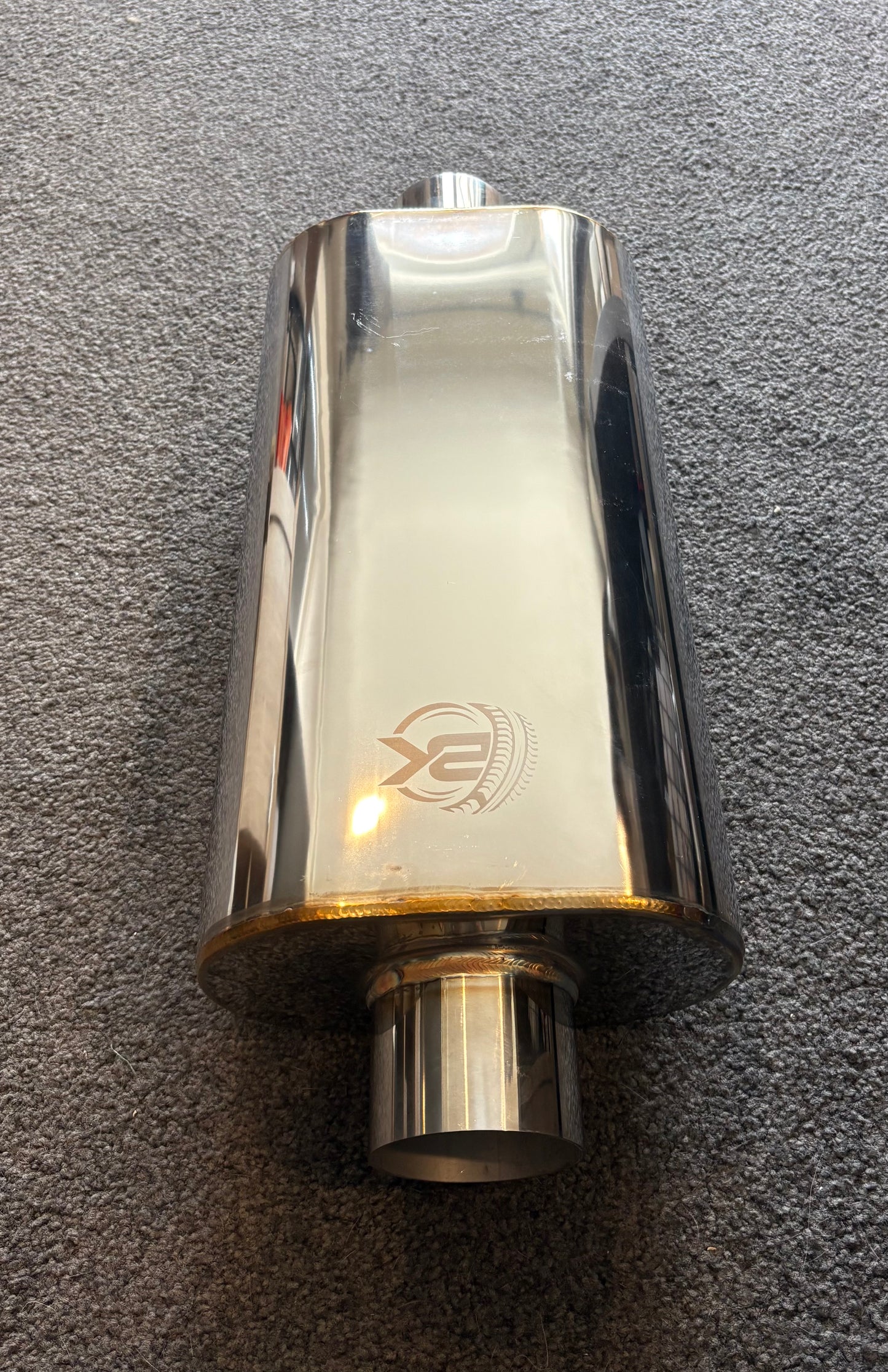 8" Oval Body Louvre Baffle Muffler / Resonator