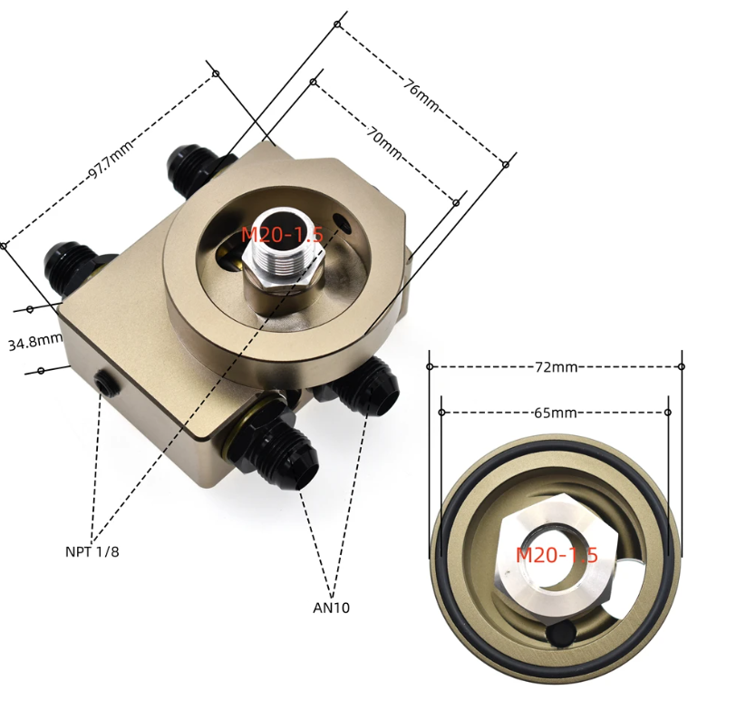 Universal Remote Oil Filter Thermostatic Adapter - High Quality