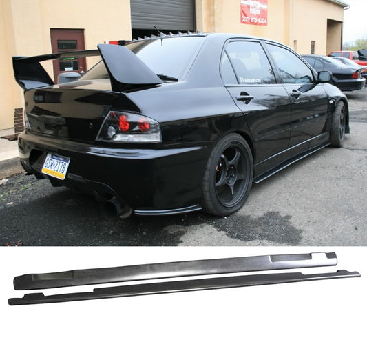 Mitsubishi Lancer Evo 7 8 9 CT9A Side Skirt Extensions - Plastic (2001 - 2007)