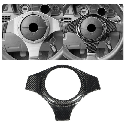 Mitsubishi Lancer Evo Carbon Fiber Steering Wheel Faceplate Cover (CT9A)