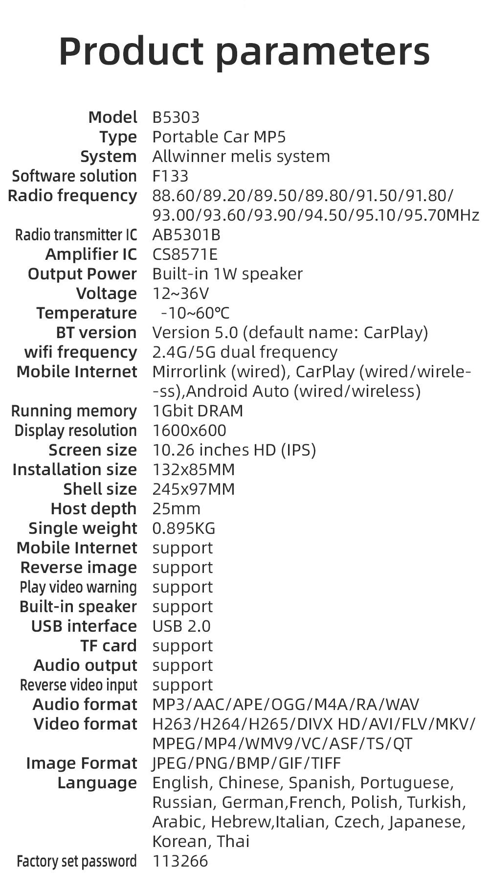 Universal Carplay / Android Auto Screen Display (+ Reversing Camera)