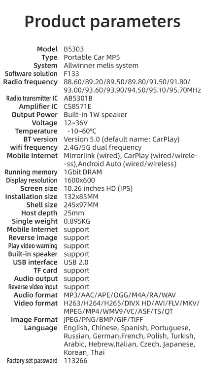 Universal Carplay / Android Auto Screen Display (+ Reversing Camera)