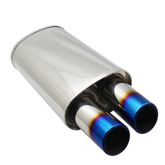 Twin / Dual Tip Exhaust Muffler - Multiple Colours & Sizes