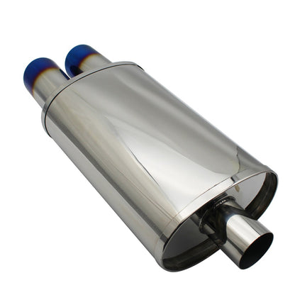 Twin / Dual Tip Exhaust Muffler - Multiple Colours & Sizes