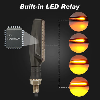 Universal Motorbike LED Indicators / Turn Signals (w Inbuilt Flasher Relay)