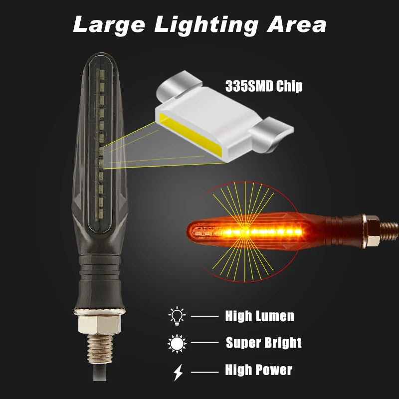 Universal Motorbike LED Indicators / Turn Signals (w Inbuilt Flasher Relay)