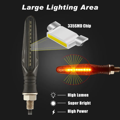 Universal Motorbike LED Indicators / Turn Signals (w Inbuilt Flasher Relay)