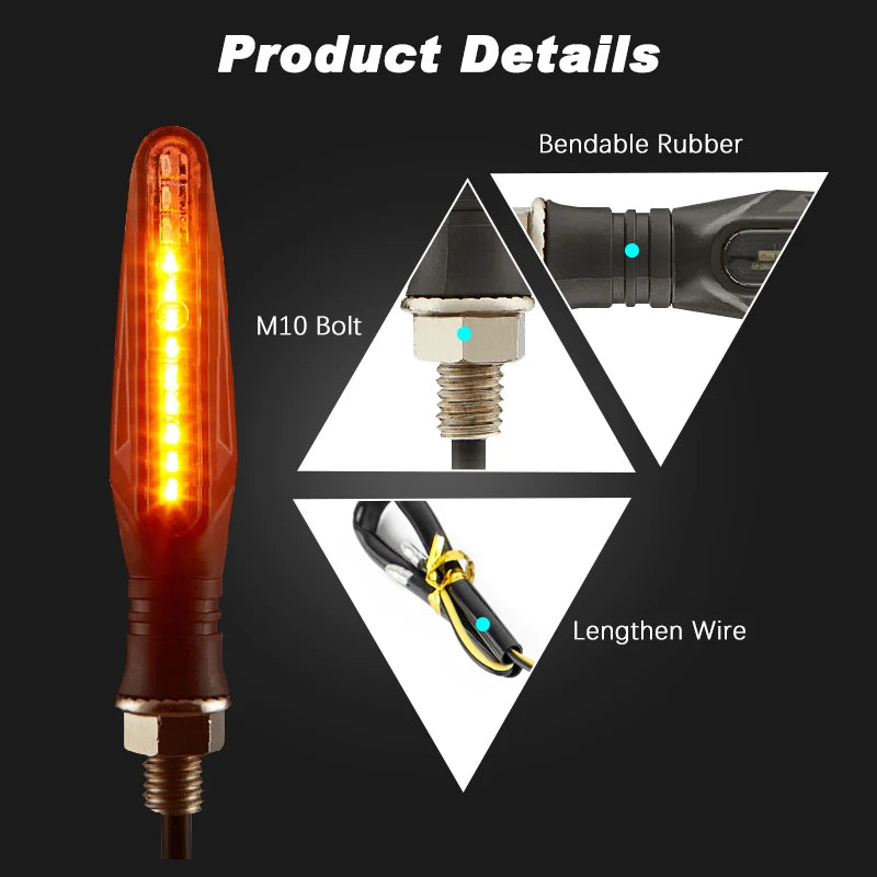 Universal Motorbike LED Indicators / Turn Signals (w Inbuilt Flasher Relay)