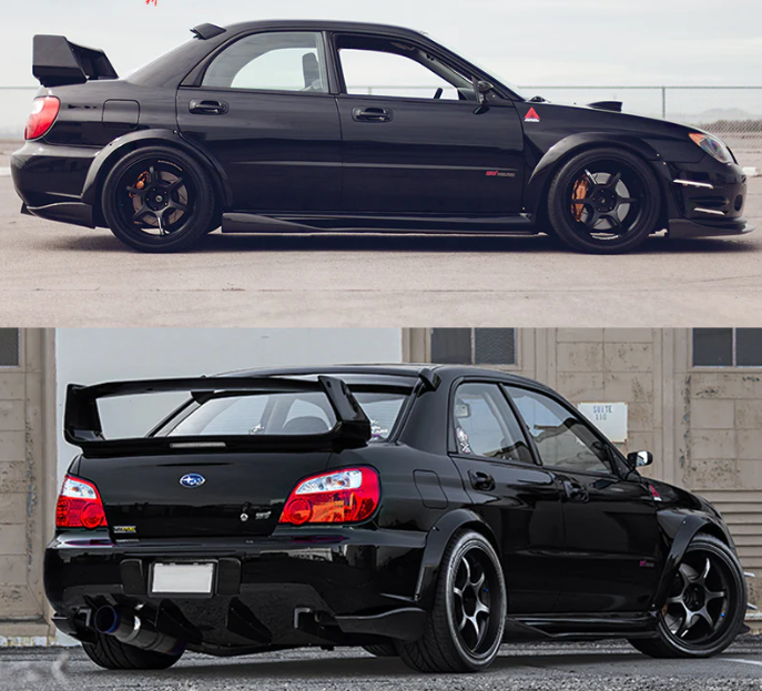 Subaru Impreza WRX STI GD Rear Bumper Pods / Spats - CS Style (Plastic) - Boosted Kiwi