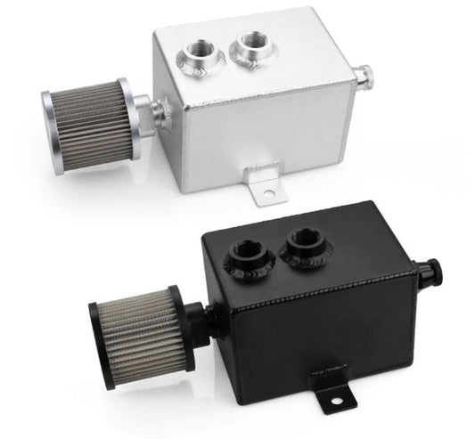 Universal Baffled Oil Catch Can / Catch Tank - 2.00L (Black or Silver) - Boosted Kiwi