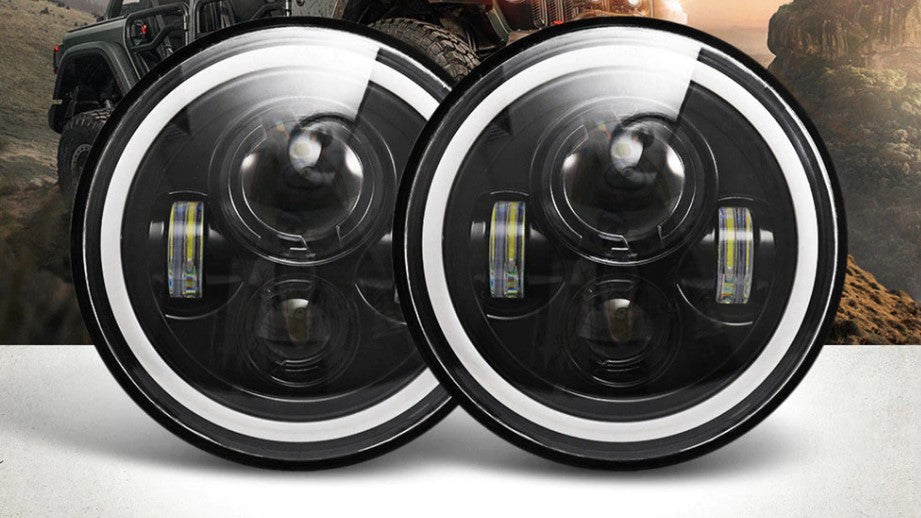 7" Universal Halo Headlights (Pair) - Boosted Kiwi