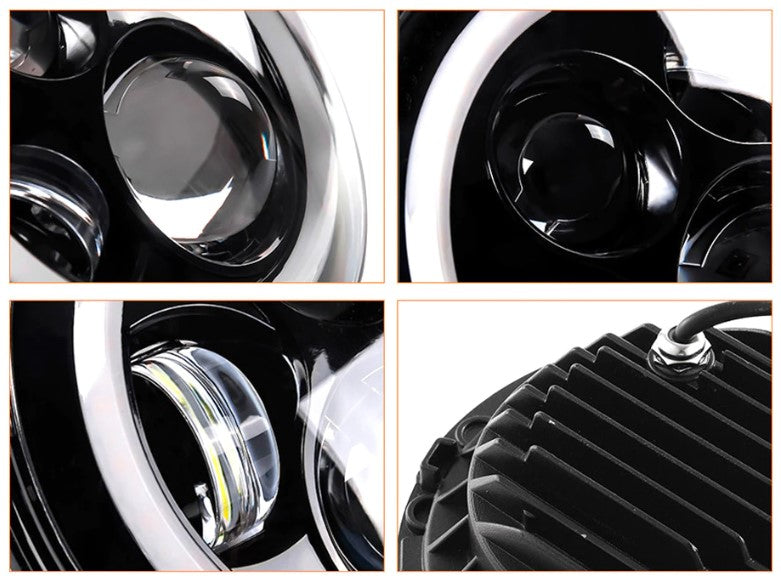 7" Universal Halo Headlights (Pair) - Boosted Kiwi