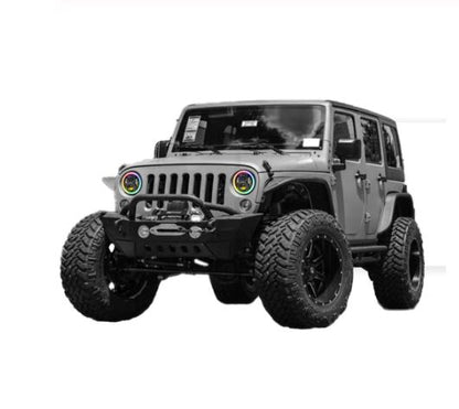 RGB LED 7" Halo Headlights Pair - Bluetooth (Mx5, Mini, Jeep etc) - Boosted Kiwi