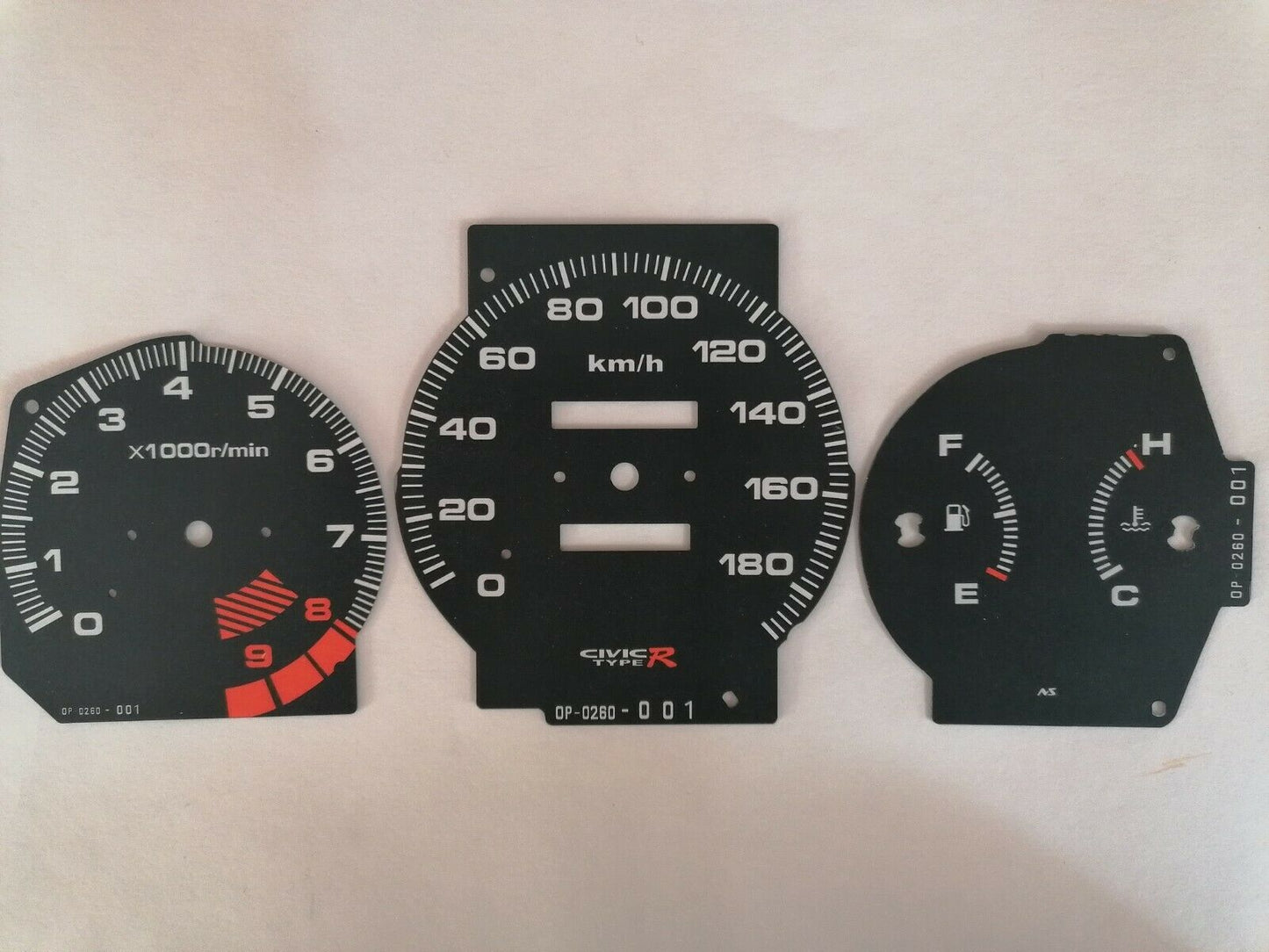 Honda Civic EK Type R Style Instrument Cluster / Speedometer Overlays - 180km - Boosted Kiwi