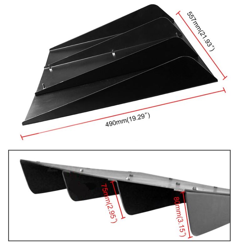 Universal Rear Diffuser (3 Piece) - Boosted Kiwi